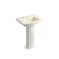 Kohler Archer Pedestal Bathroom Sink W/ 8 Widespread Faucet Holes 2359-8-96